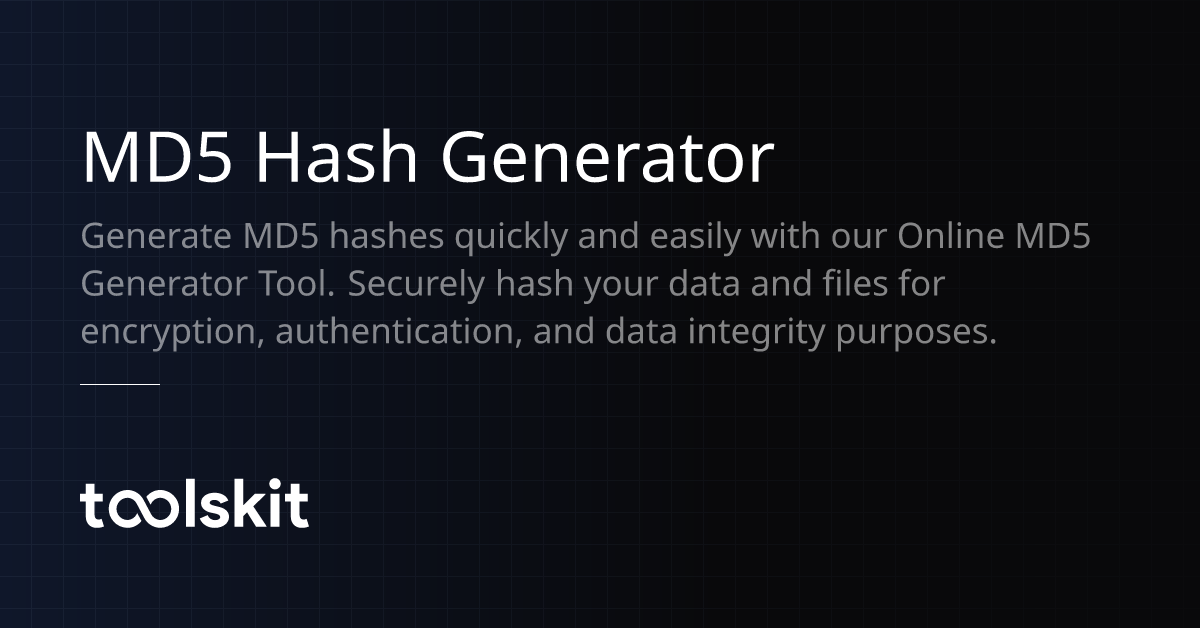 MD5 Hash Generator | ToolsKit